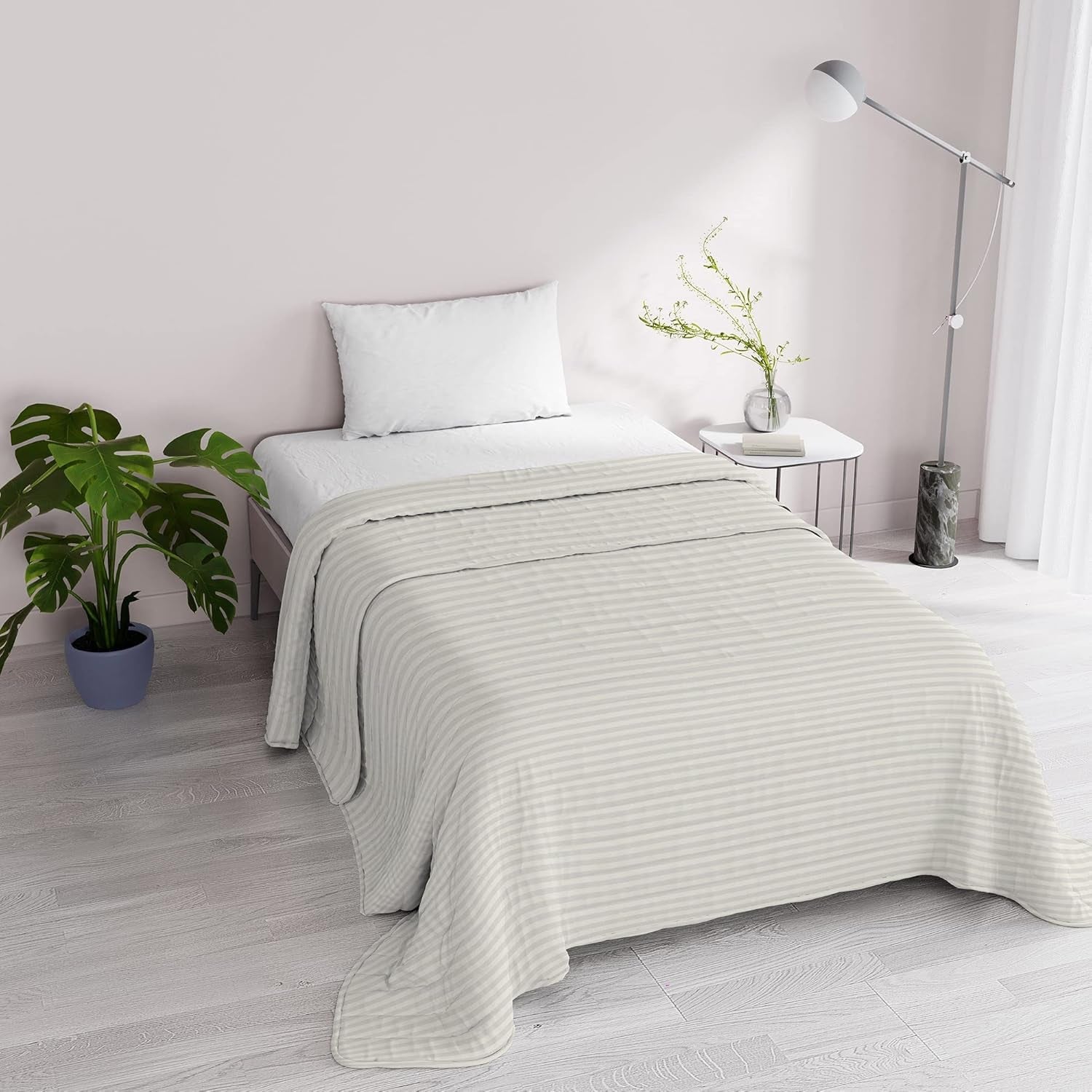 Sommerdecke Satinstreifen, Polyester, Creme, 260 x 250 cm Steppdecken und Steppdecken Naty Shop Creme 170 x 250 cm
