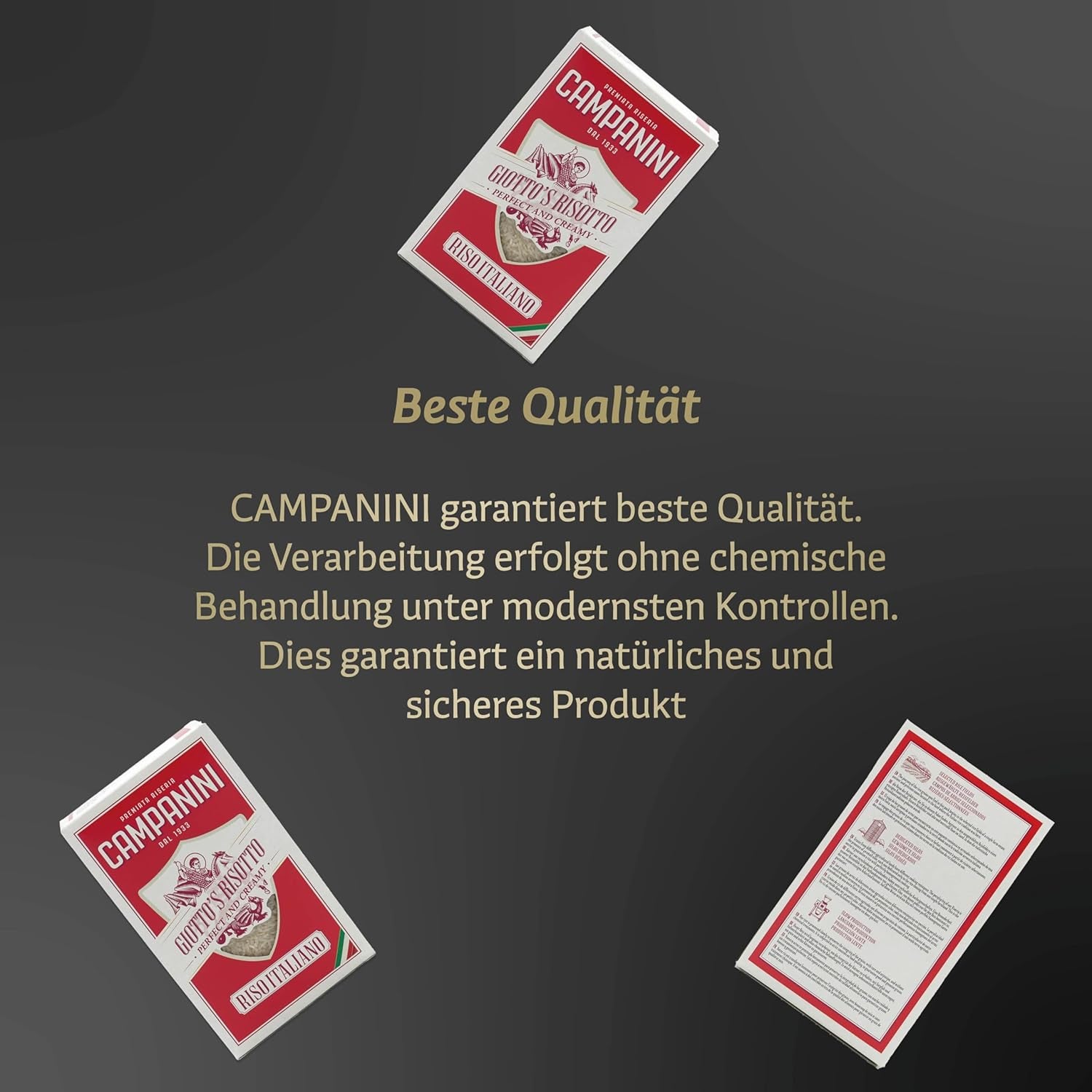 Originalreis für Risotto | Campanini-Reis für Risotto | 1000g | aus Italien | Risottos und Suppen