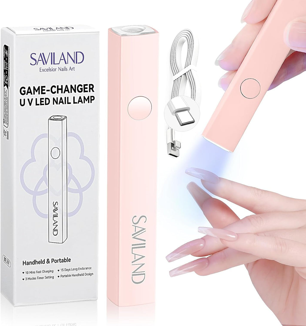 Saviland U V Lampe Für Gelnägel: Mini U V Lampe Für NägelSchützen Sie Die Haut Wiederaufladbar Klein LED Nagellack Trocknergerät Für Nagellack Aufbaugel Nail Tips Nagelkleber Geschenke Für Frauen