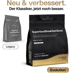 Protein funktioniert | Superfood-Frühstück – GOLD Innovation, preisgekröntes Müsli, Proteinmüsli, nährstoffreich mit Getreide, Samen und Hafer, reich an Ballaststoffen, Apfel und Zimt, 10 Portionen, 600 g