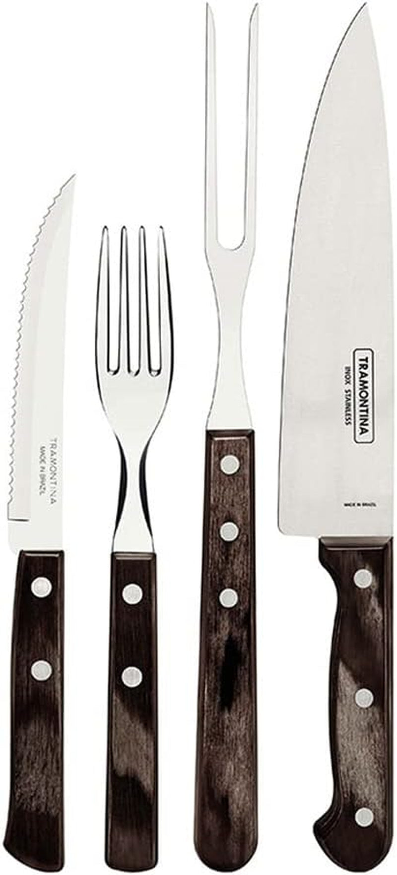 Tramontina 14-teiliges Grillbesteck-Set aus Edelstahl, Steakbesteck, Grillset, Küche, Naty Shop