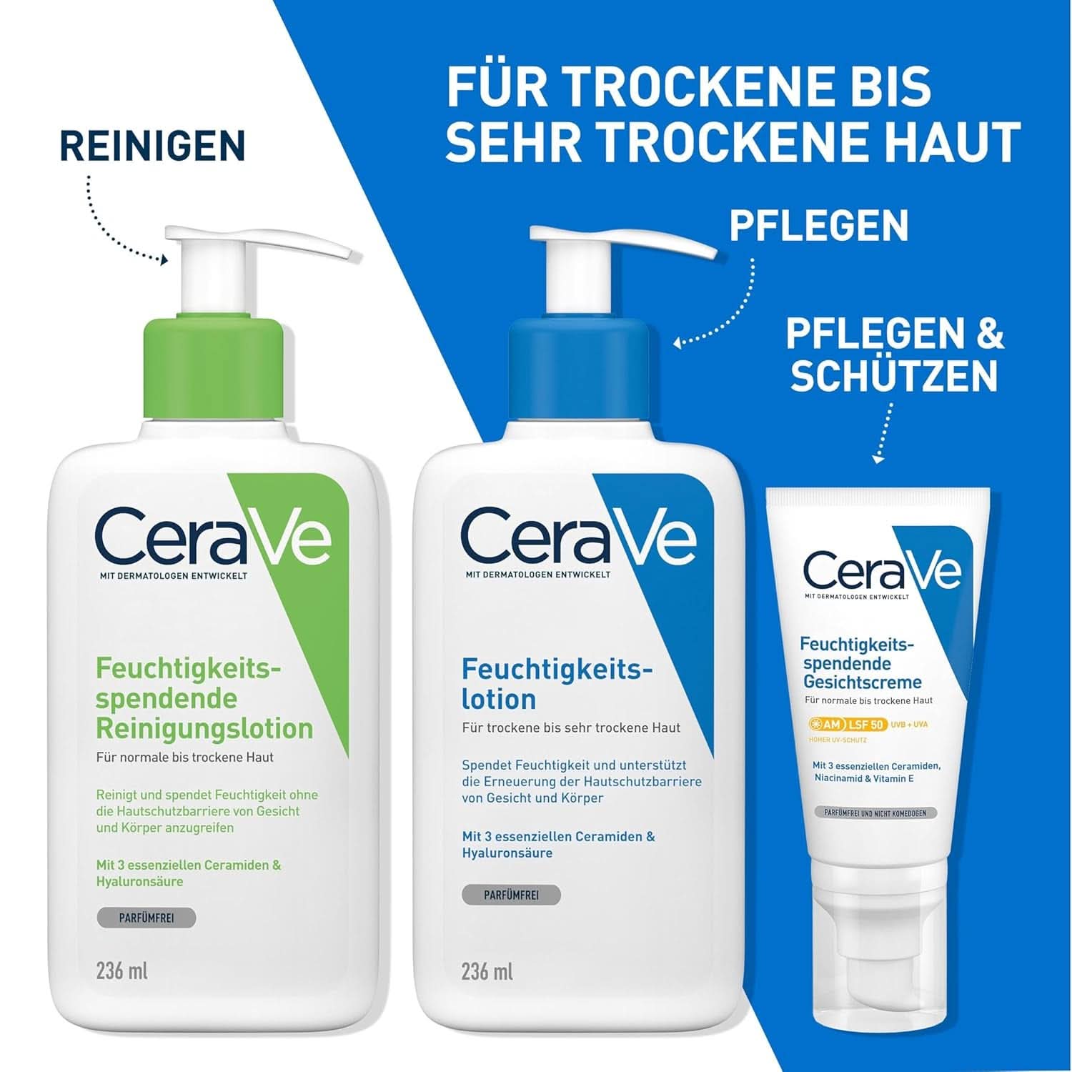 Loțiune de corp Cerave cu pompă dozatoare, potrivită pentru dermatită atopică si piele uscată sau foarte uscată, 236 ml Cosmetice si Infrumusetare Naty Shop