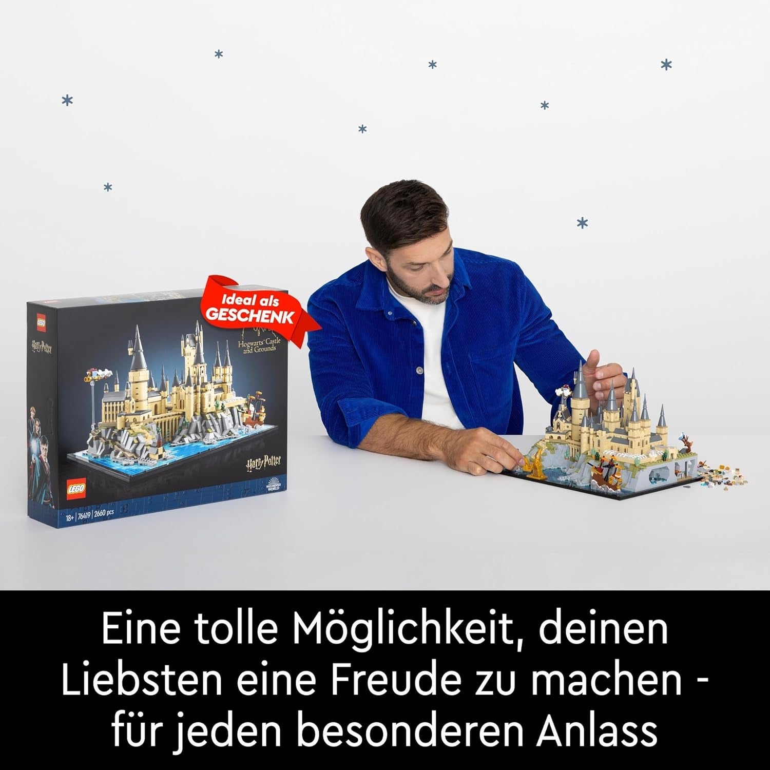 Schloss Hogwarts LEGO Harry Potter mit Schlossflügeln – Sammlungsset für Erwachsene, einschließlich Hauptturm und astronomischem Turm, Kammer des Schreckens und Architekten-Minifigur – Geschenk für Frauen – 76419 Bausätze Besuchen Sie den LEGO-Store