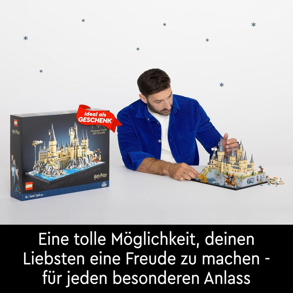 Schloss Hogwarts LEGO Harry Potter mit Schlossflügeln – Sammlungsset für Erwachsene, einschließlich Hauptturm und astronomischem Turm, Kammer des Schreckens und Architekten-Minifigur – Geschenk für Frauen – 76419 Bausätze Besuchen Sie den LEGO-Store