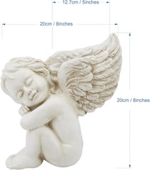 Ghiveci de plante montat pe perete și pe suprafață plană, înălțime 20 cm, cap de înger, suport de perete, suport pentru flori, vază, ghivece din rășină cu față de păpușă, recipient pentru plante de masă, ghiveci