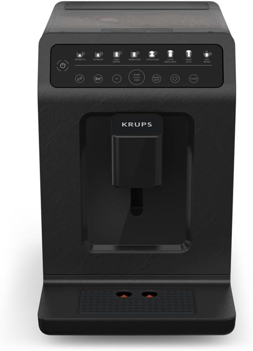 Espressor automat Krups EA897B Evidence ECOdesign, funcție automată espresso și cappuccino, tehnologie Quattro Force, cești cu lapte cu o singură atingere, 8 presetări, sistem lapte, 1450W