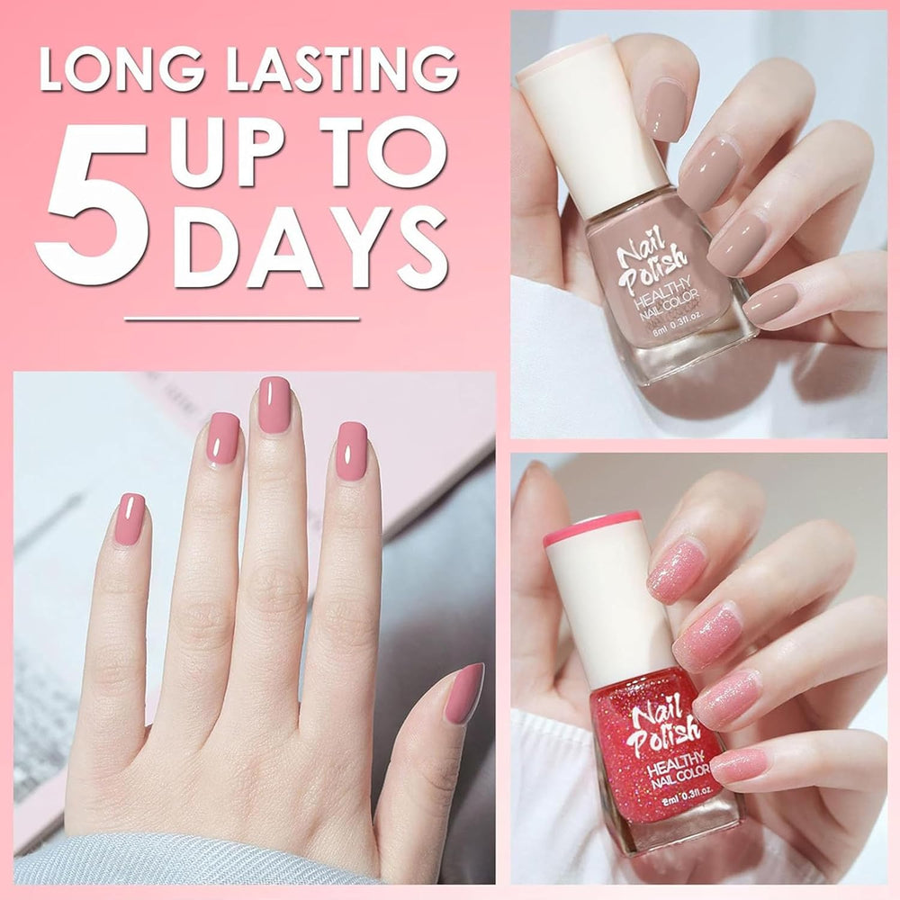 6-teiliges Nagellack-Set – schnell trocknender, langlebiger leuchtend roter Nagellack – ungiftiger Nagellack auf Wasserbasis für DIY-Salons, Maniküre, Geschenk (Farbe: A)