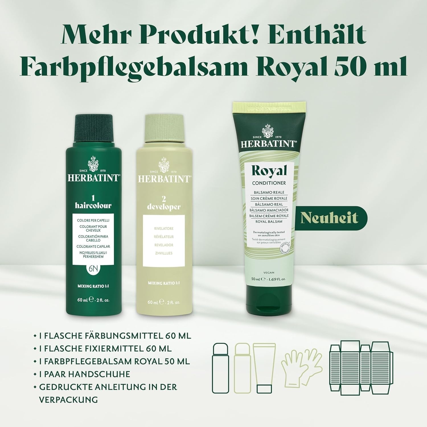Gel pentru vopsirea permanentă a părului 6N blond închis - 170 ml I Fără amoniac, acoperire 100% a părului gri I Testat pe piele sensibilă, cu 8 extracte de plante Vopsea pentru par Naty Shop