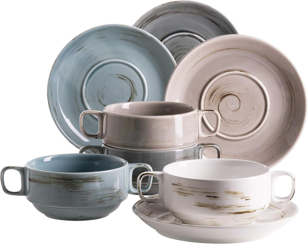 MÄSER 931526 Set de veselă premium Derby pentru 4 persoane Seturi vesela masa Naty Shop Suppentassen-Set