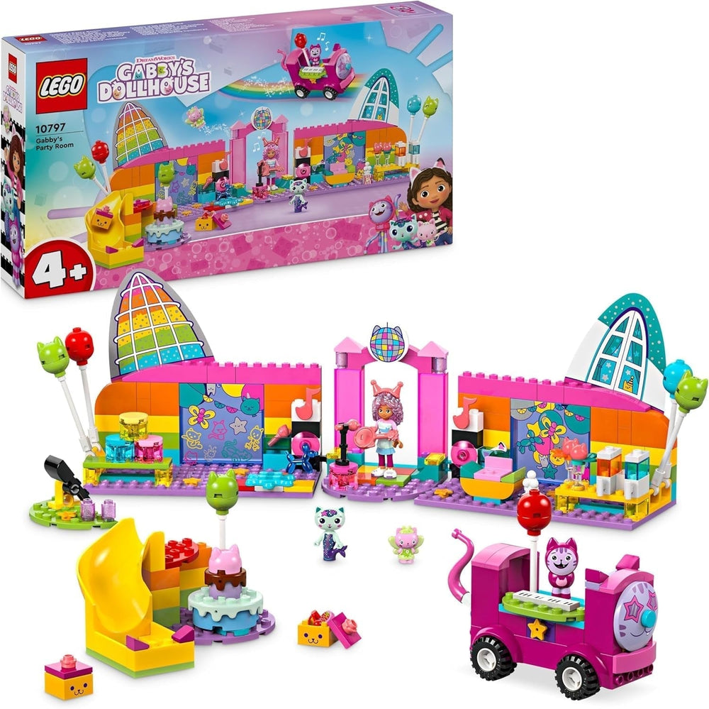 LEGO 4+ Gabbys Puppenhaus Gabbys Partyraum, Disco-Spielset mit Rutsche und Tierfiguren für kreatives Rollenspiel, Geschenk für Mädchen und Jungen ab 4 Jahren 10797 Bausets Besuche den LEGO-Store Standardtitel