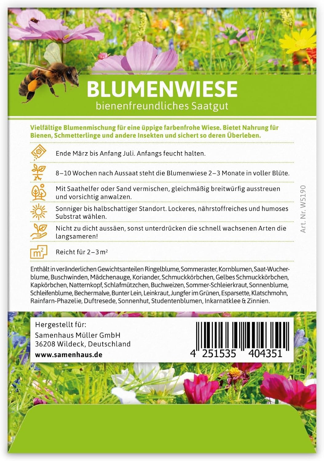 FORTUS Wildblumenwiese Partygeschenke (100 Stück) | Blumensamenmischung für Bienen und Insekten als Dankeschön und Werbegeschenke