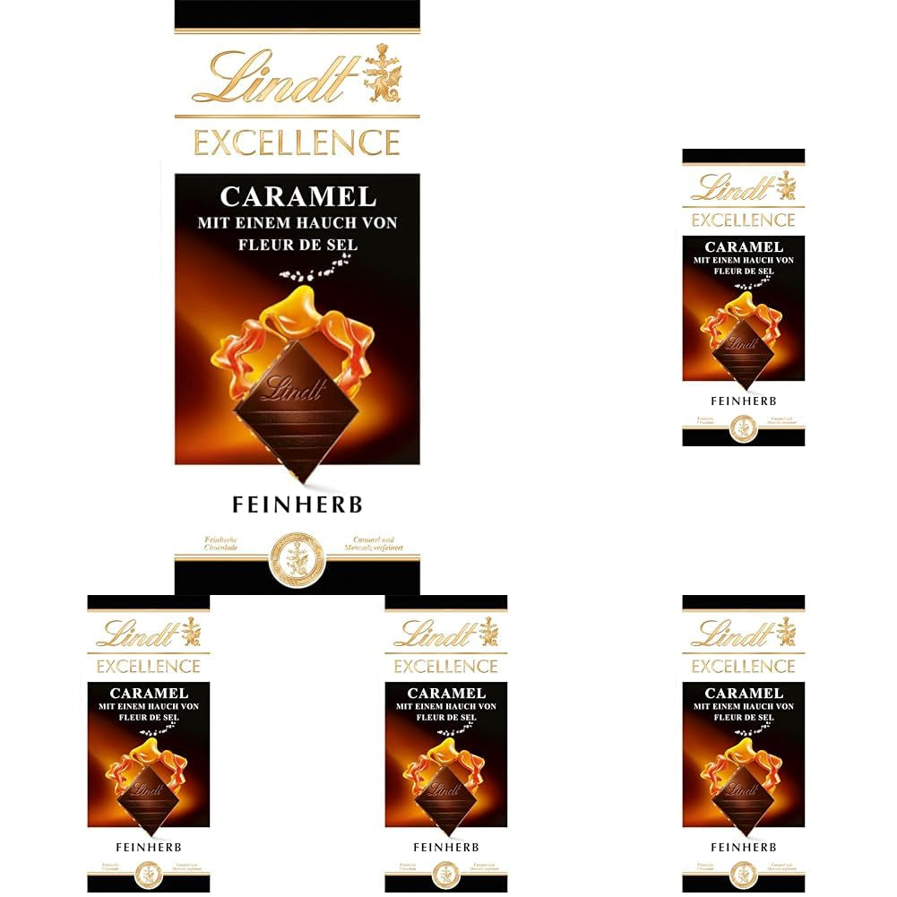 Lindt EXCELLENCE Karamell und Meersalz – Dunkle Schokolade | Riegel 100g | Mit Karamell und Meersalz (Fleur de Sel) | Intensiver Kakaogeschmack | Dunkle Schokolade