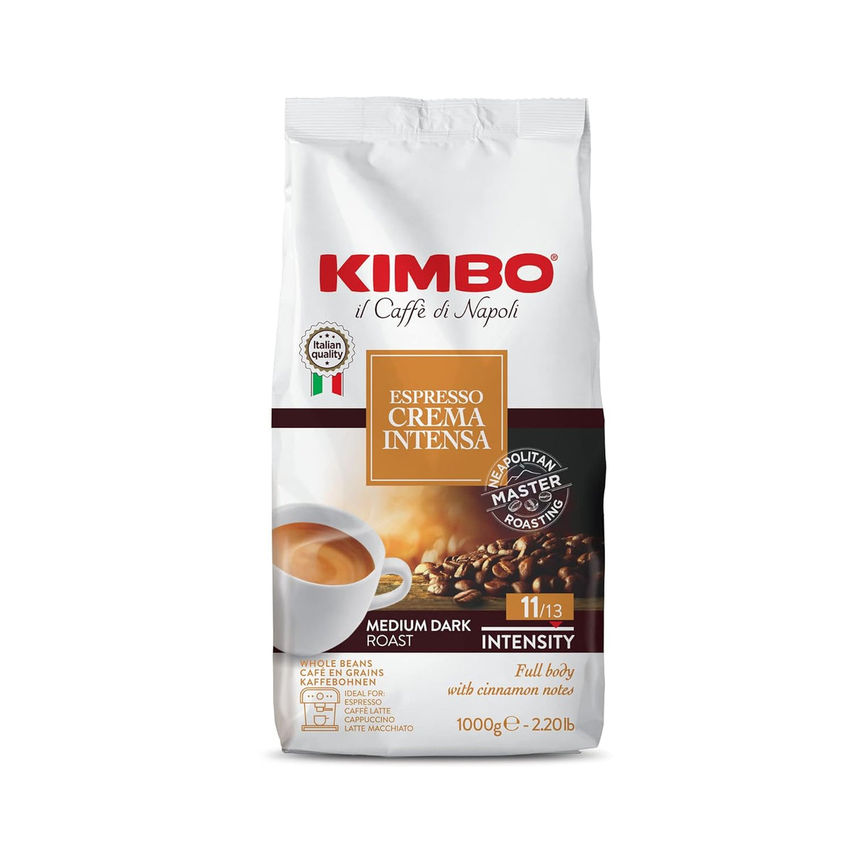 Espresso Crema Intesa, 6 boabe de cafea x 1 kg, amestec corpolent și intens, intensitate 11/13, prăjire medie, 6 pachete a câte 1 kg