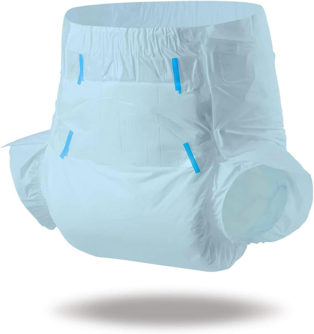 Scutece pentru adulți CutiePlusU, suprafață uscată, absorbție maximă peste noapte, scutec de incontinență de unică folosință – albastru, 2 bucăți (medii 71-96 cm)