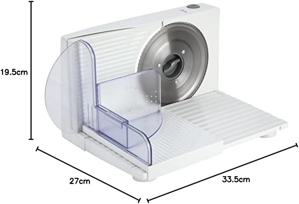 JECF0300 Kompakter elektrischer Allesschneider, abnehmbare Edelstahlklinge, Durchmesser 170 mm, Dickenregelung 0 bis 15 mm, 150 W Naty Shop Reiben und Schneidemaschinen
