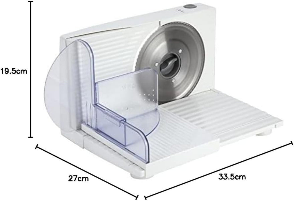 JECF0300 Kompakter elektrischer Allesschneider, abnehmbare Edelstahlklinge, Durchmesser 170 mm, Dickenregelung 0 bis 15 mm, 150 W Naty Shop Reiben und Schneidemaschinen