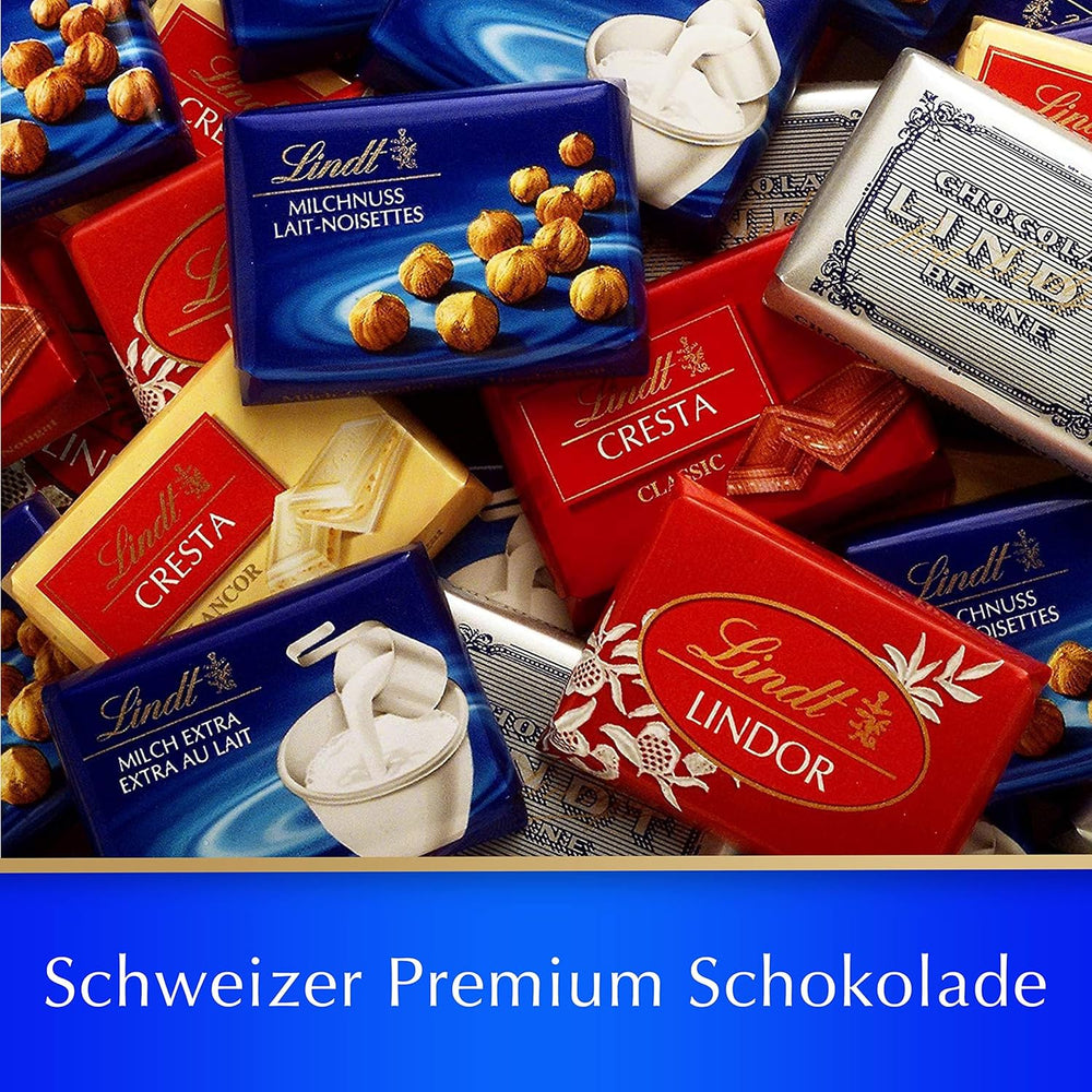 Lindt Swiss Classic Collection Schokoladenbox | Milchschokoladentafeln | Mini-Schokoriegel | 185g | Schokoladengeschenk