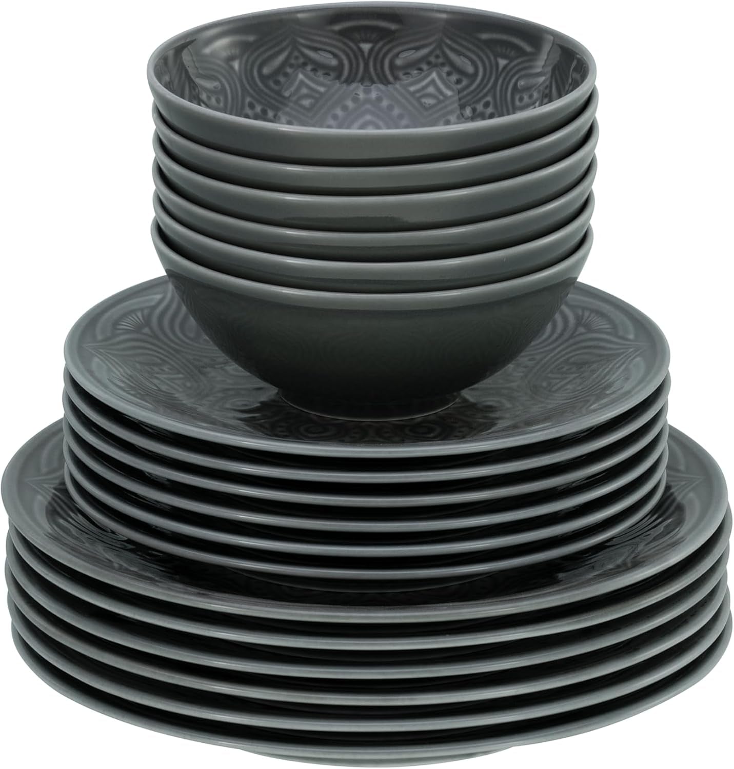 Creatable, 21627, Serie Orient Mandala, 18-Teiliges Geschirrset, Teller Set Aus Porzellan, Spülmaschinen- Und Mikrowellengeeignet, Made in Europe Seturi vesela masa Naty Shop