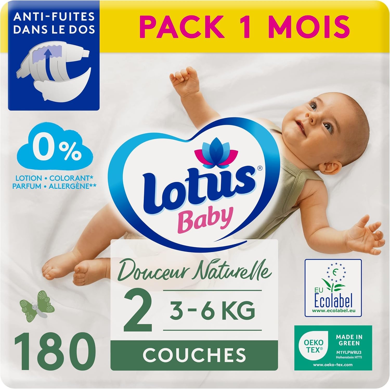 Douceur Naturelle – Windeln der Größe 3 (5–9 kg), 1-Monatspackung – 172 Windeln