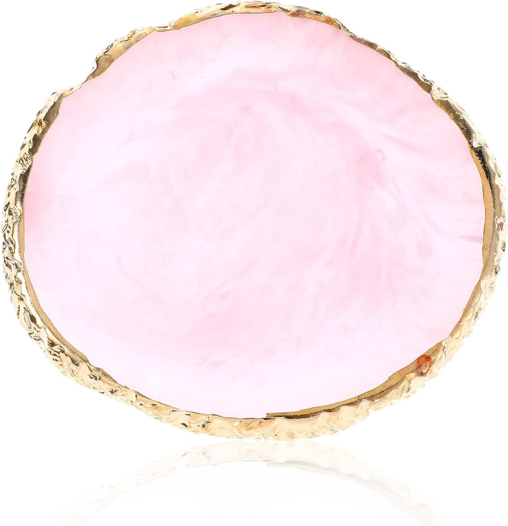 Harz Nail Art Palette,Maniküre Gemalt Palette,Goldener Rand Nagellackpalette,Nail Art Make up Paletten Display Fach Nagel DIY Zubehör(Weiß)