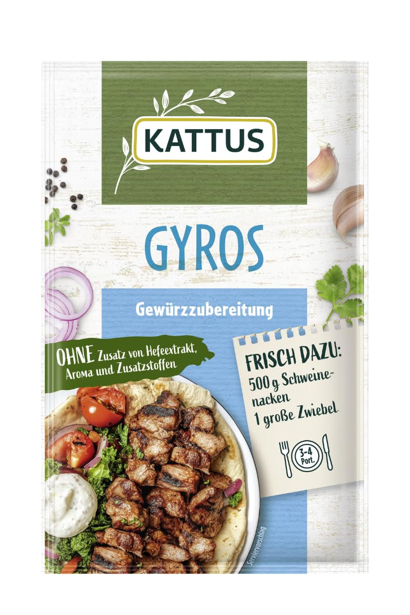 - Gyros Gewürzzubereitung | Gewürz für 3-4 Portionen | Ohne Zusatz von Fefeextrakt, Aroma und Zusatzstoffen | 25 g im Beutel