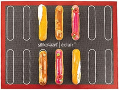 Silikomart Professionelle, mikroperforierte Silikonmatte zum Backen von Eclair Two Girls, 58,3 x 38,4 cm, Küche Naty Shop