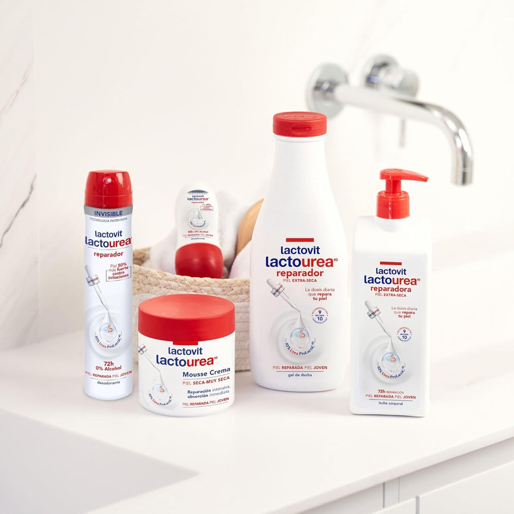 Lactourea reparierende Körpermilch mit Protein Calcium, sofortige Absorption, 48 Stunden Ernährung und Reparatur, geeignet für trockene und extra trockene Haut, 800 ml