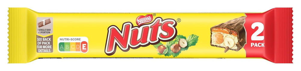 NESTLÉ Schokoriegel 2Pack, der Klassiker mit ganzen Haselnüssen und Karamell umhüllt von Vollmilchschokolade, 24er Pack (24 x 2 x 30g)