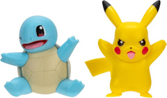 Pokémon PKW3586 – Kampffiguren-Paket – Pikachu und Schiggy, offizielle detaillierte Figuren, je 5 cm. Actionfiguren Naty Shop Pikachu und Schiggy