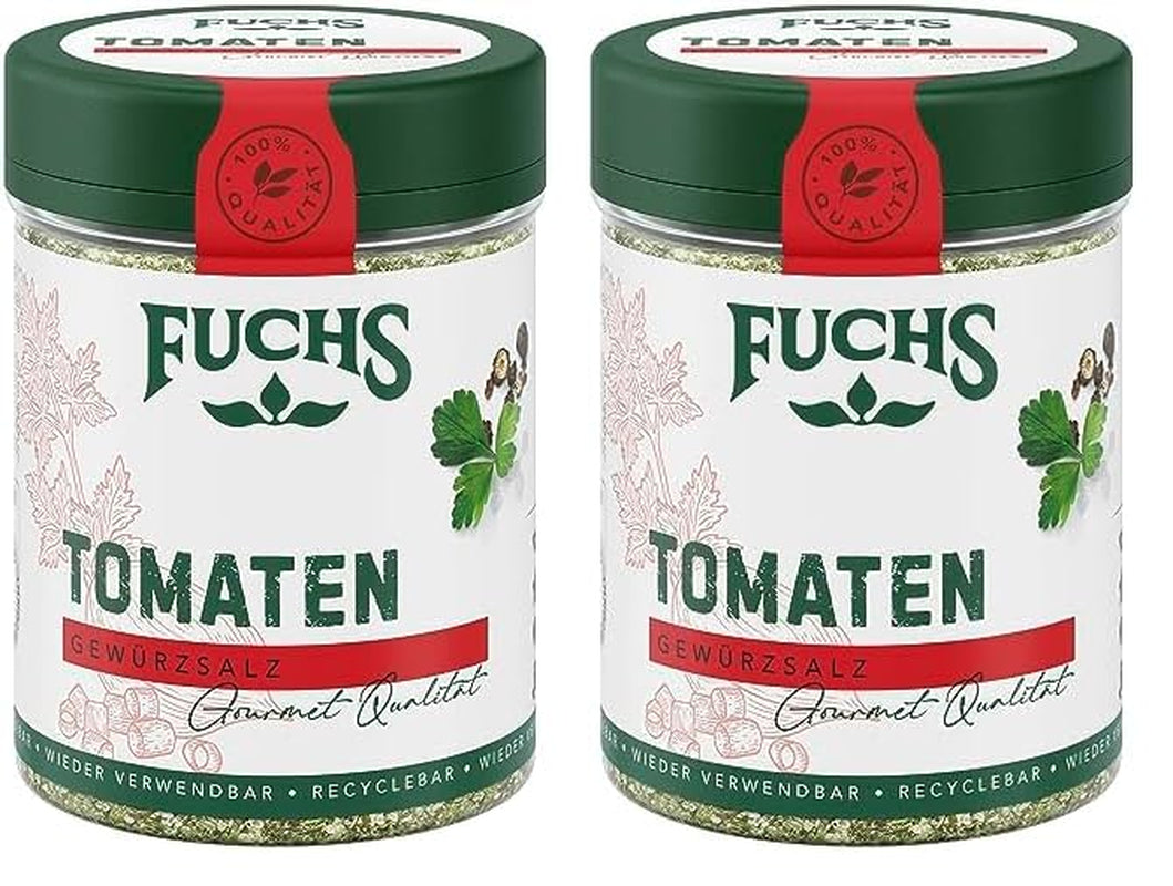 Fuchs Gewürze - Tomatengewürz - Gewürzsalz für Tomatenbrot, Frühstücksei oder Steak - natürliche Zutaten - 90 g in wiederverwendbarer, recyclebarer Dose