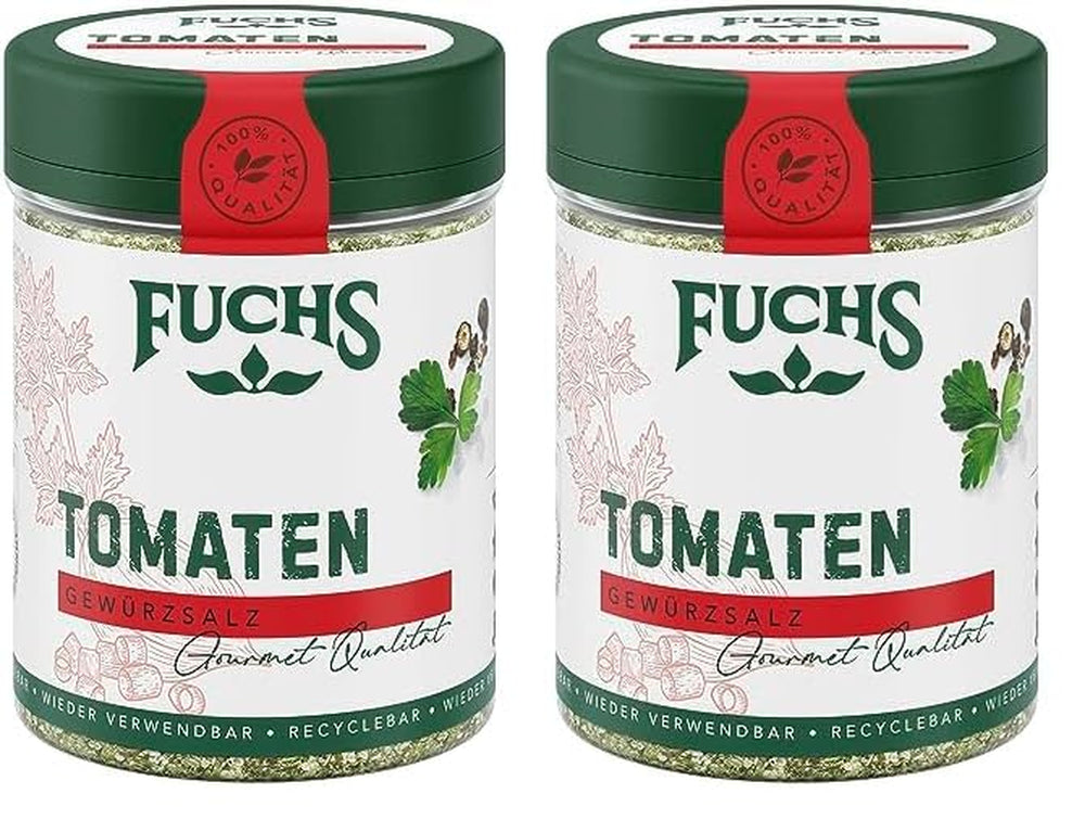 Fuchs Gewürze - Tomatengewürz - Gewürzsalz für Tomatenbrot, Frühstücksei oder Steak - natürliche Zutaten - 90 g in wiederverwendbarer, recyclebarer Dose