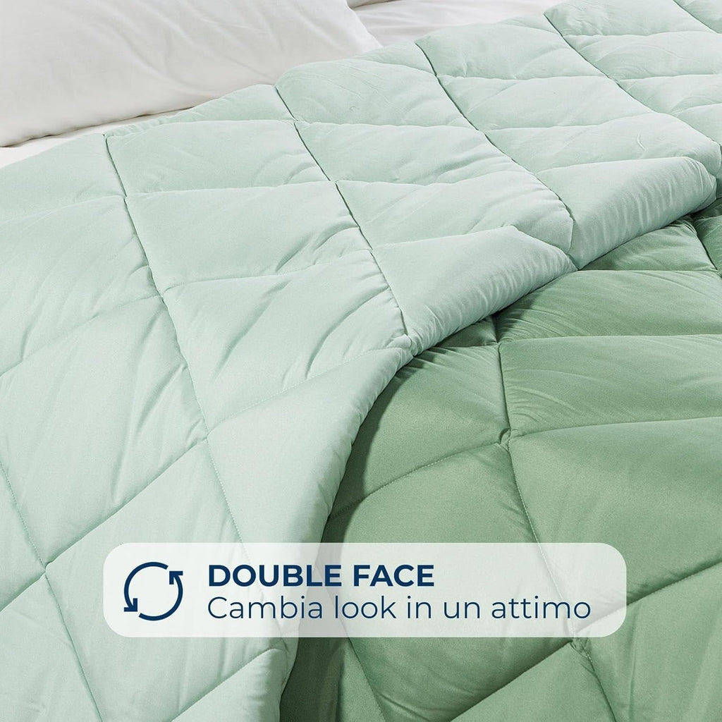 Caleffi Plapumă de iarnă pentru pat dublu, 260 X 265 Cm, din microfibră, pentru pat dublu, iarnă, moale, confortabilă, căptușită, durabilă, lavabilă, plapumă antialergică, fabricată în Plapumi si pilote Naty Shop