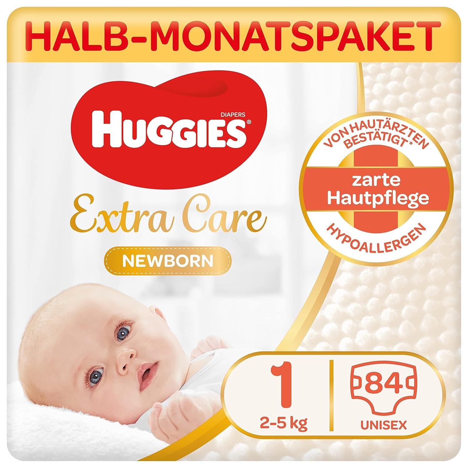 Huggies Windeln für Neugeborene, Größe 1, 100 Windeln (2 x 50), Halbmonatsbox