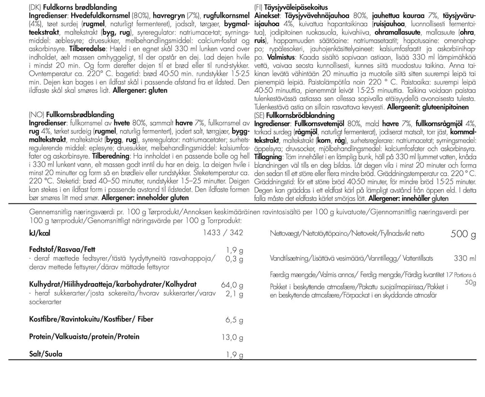 TREK'N EAT Vollkornbrotmischung Mischung zum Backen und Kochen Naty Shop