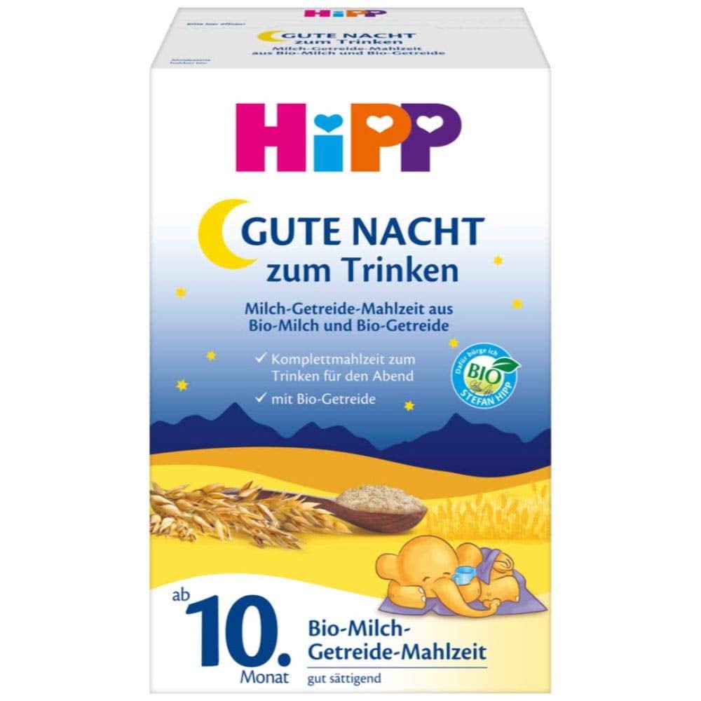 Hipp BIO, Babymilch, 4er Pack (4 x 600 g) Mutter und Kind Naty Shop Classic Formula Bio-Milchnahrung für die Schlafenszeit