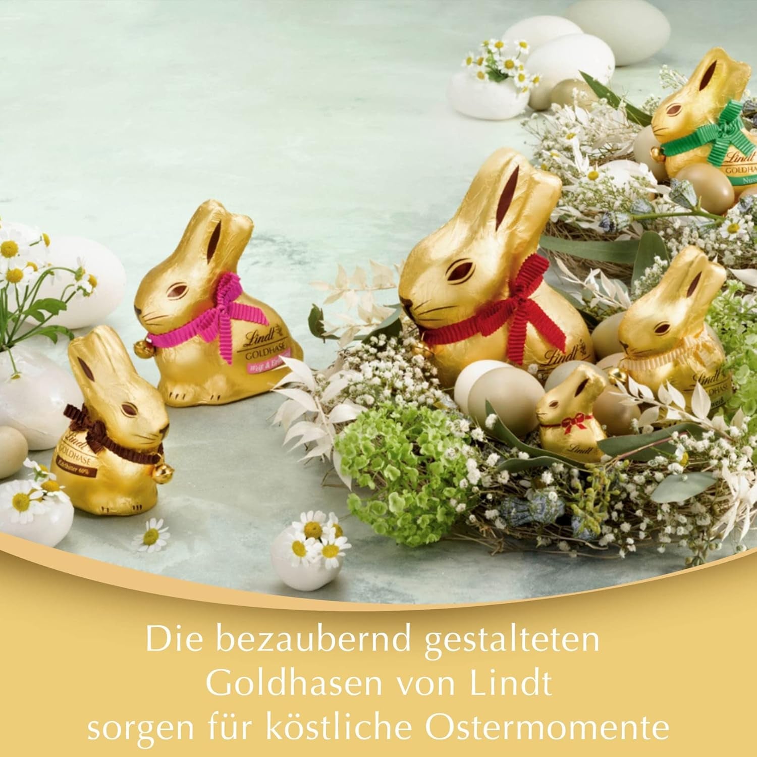 Lindt Chocolate Gold Bunny Karamell & Salz | 100g | Gesalzene Karamellmilchschokolade zu Ostern | Osterschokolade | Geschenk aus Schokolade | Schokoladenhase | Osterhase