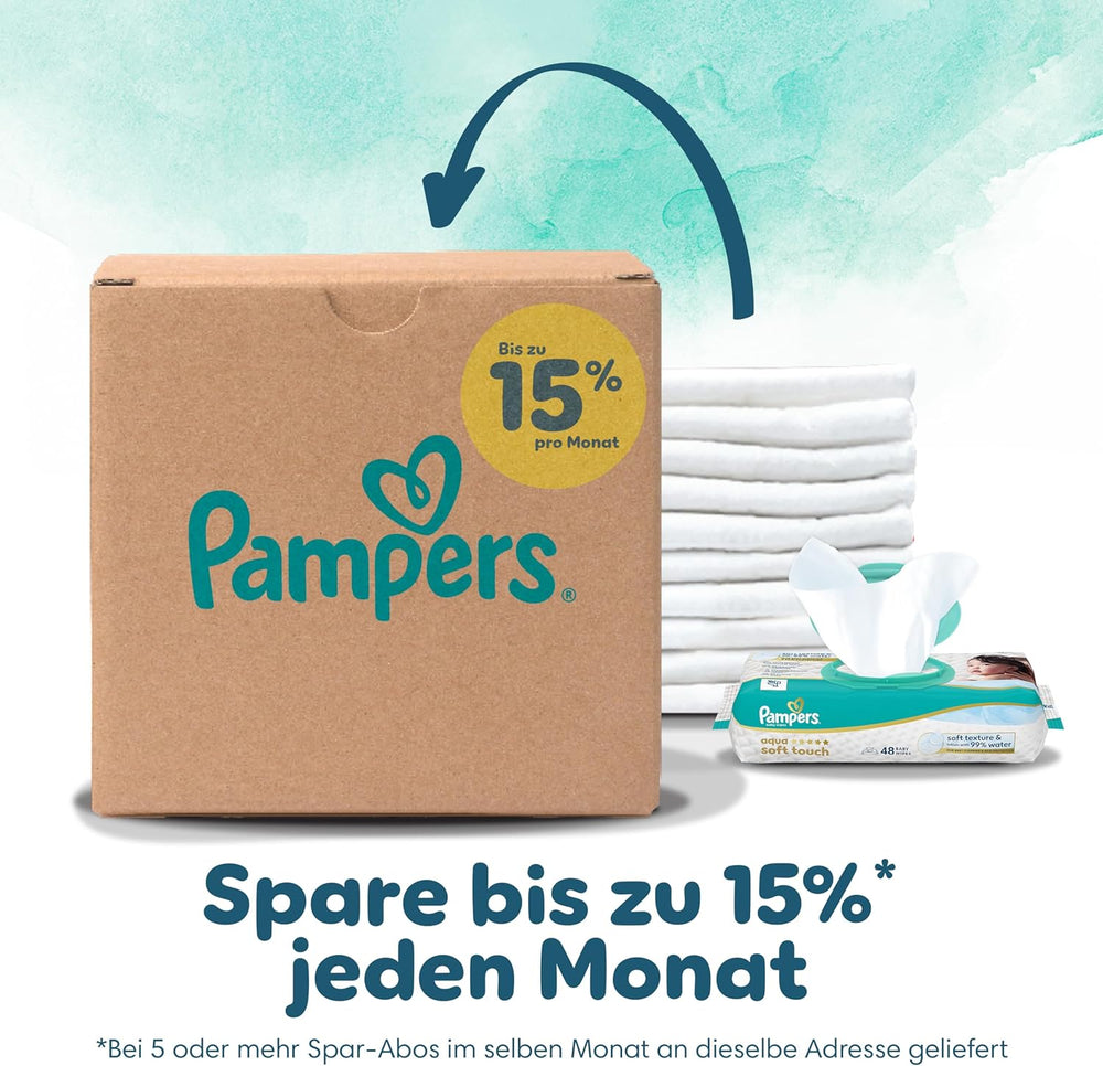 Pampers Harmony Windeln Größe 1, 180 Windeln, 2kg-5kg, sanfter Hautschutz mit 100% Pampers-Schutz