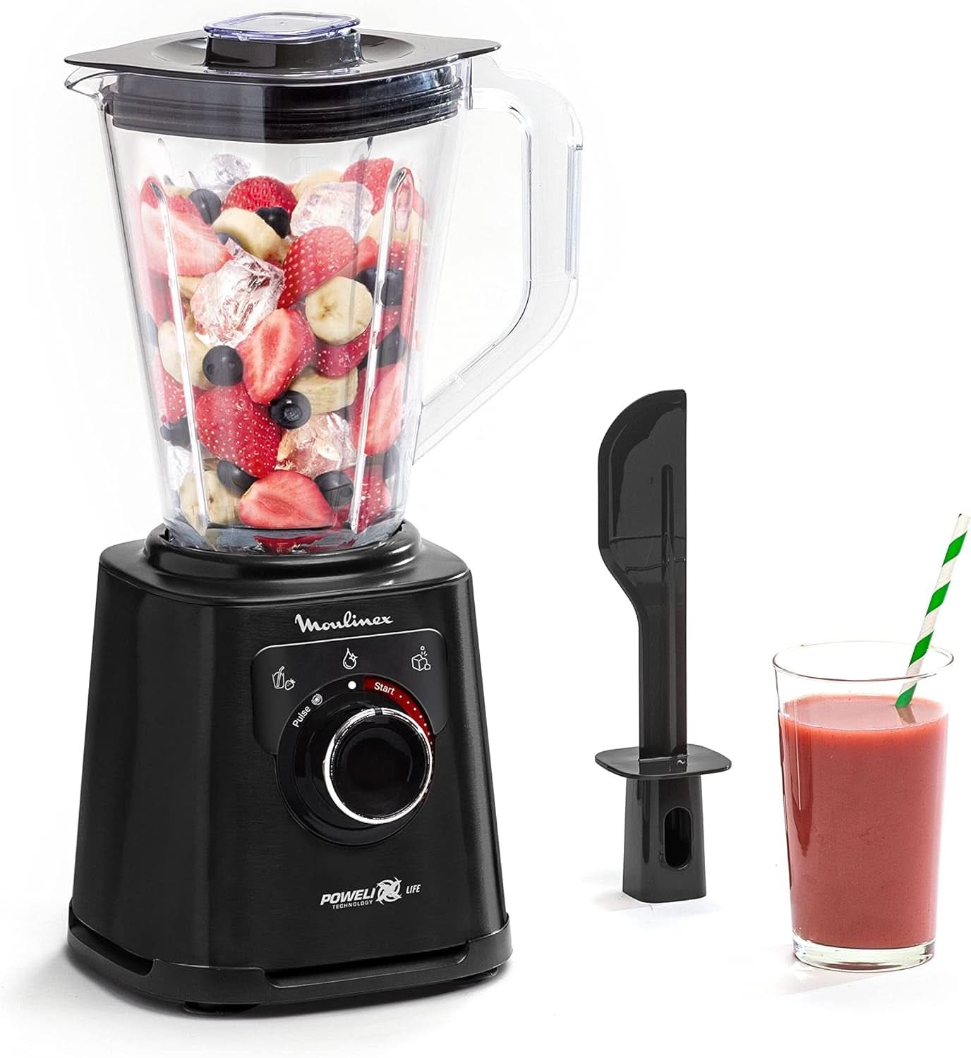 Perfect Mix+ LM88A8 Standmixer, 1200 W, Schnelle Ergebnisse, 1,5 L Fassungsvermögen, 3 Programme: Smoothie-Mixer, Eiszerkleinerer, Autoclean, Tritan-Krug, Inklusive Paddle, Schwarz Mama si Copilul Naty Shop