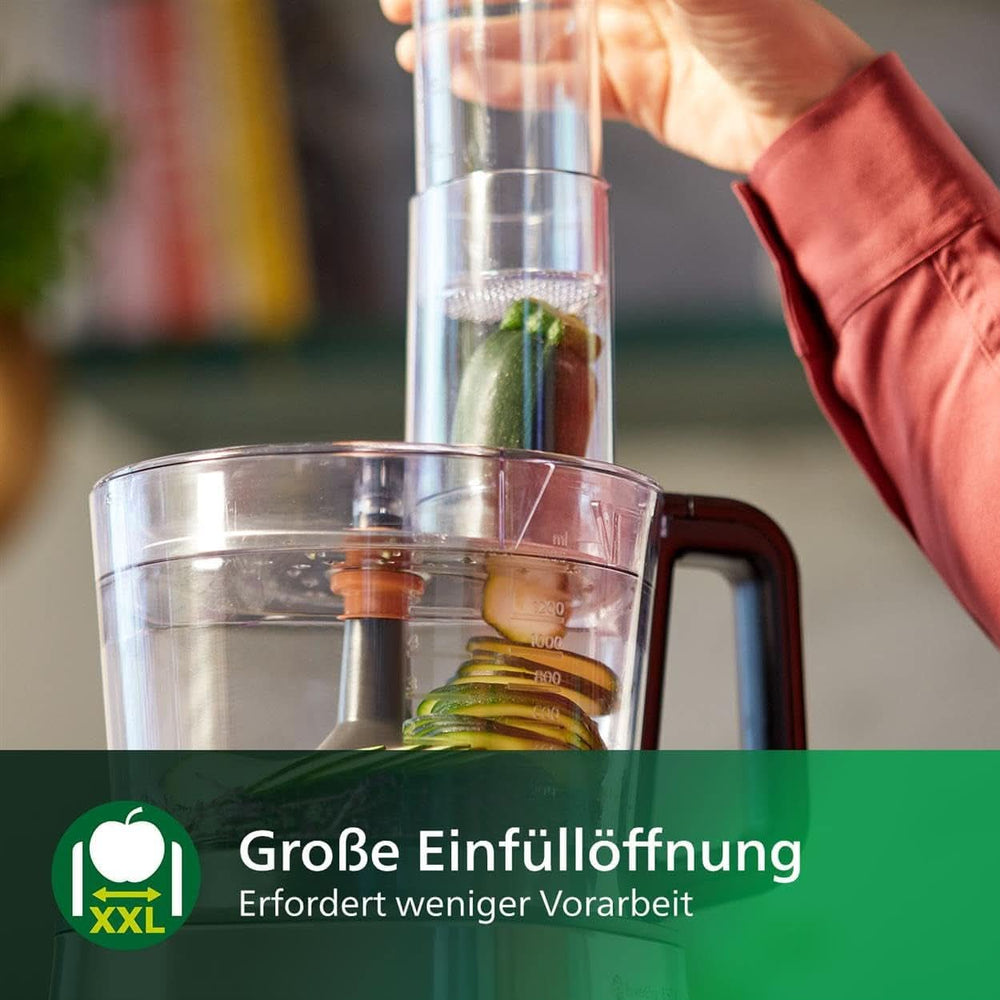 Philips Kompakte Küchenmaschine – 850 W, 31 Funktionen, 2,1-Liter-Behälter, Powerchop, Edelstahlklinge (HR7530/10) Kitchen Naty Shop