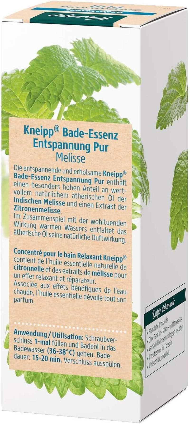 Kneipp Bade, Badeöl mit natürlichem ätherischem Öl der indischen Melisse und Zitronenmelissenextrakt, 100 ml Naty Shop