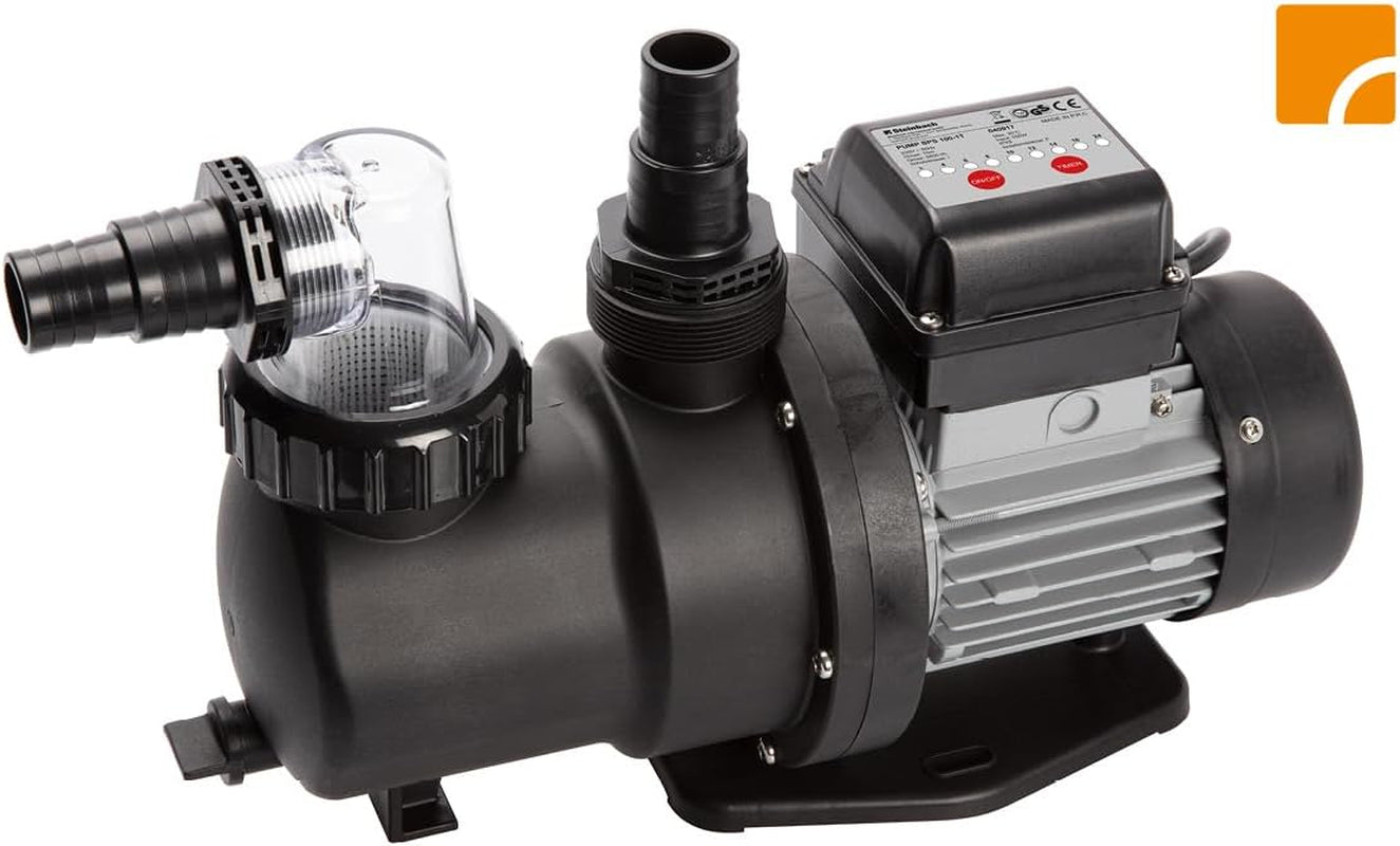 Steinbach Comfort 75 Filtersystem – 040100 – Selbstansaugende Pumpe für Pools bis 40.000 l – Mit Vorfilter, Manometer, Timer und LED-Anzeige – Inklusive speziellem INTEX 2"-Adapter