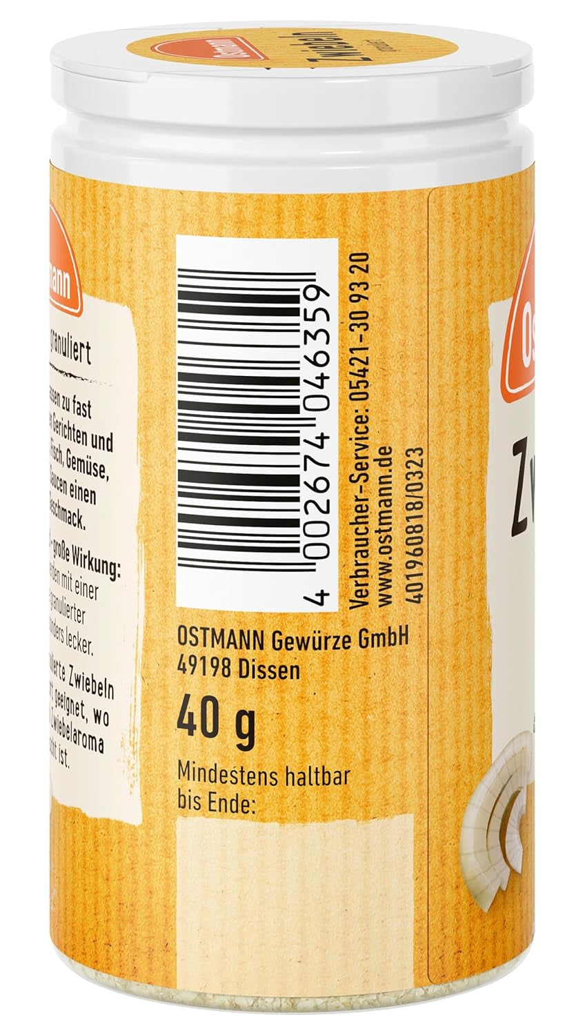 Ostmann Gewürze - Zwiebeln gekörnt | Zwiebelpulver zum Würzen herzhafter Gerichte | 40 g in recyclebarer Dose
