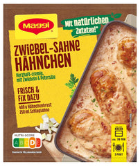 MAGGI Fix für Zwiebel-Sahne Hähnchen, Würzmischung, mit natürlichen Zutaten*, für 3 Portionen, 1er Pack (1 x 26g)