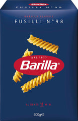 Barilla Pasta Classic Fusilli Nr. 98 aus hochwertigem Hartweizen, immer al dente, Chili, Spaghetti, Fusilli, Penne, italienisch, 500g