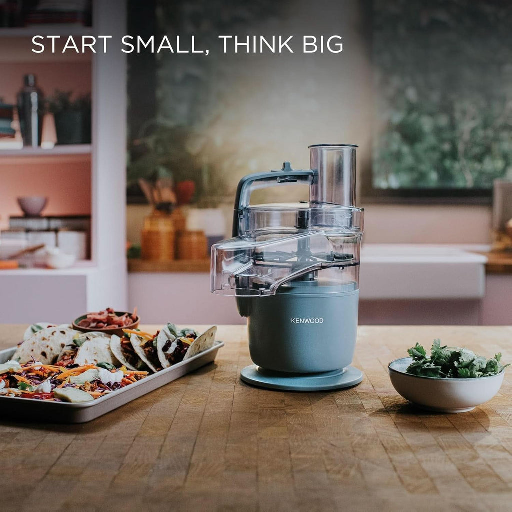 Kenwood Multipro Go FDP22.130GY, Kompakt-Küchenmaschine Nur 30Cm Hoch, Zum Schneiden, Reiben, Pürieren Und Teig Kneten, Express-Serve, 1,3 L Arbeitsbehälter, 650 W, Blau Mama si Copilul Naty Shop