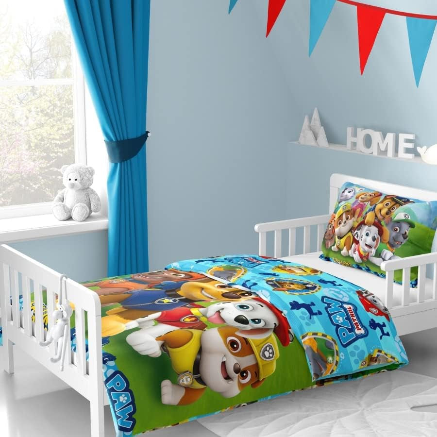 Bettbezug 100X135 40X60 Baumwolle · Kompatibel mit Paw Patrol Baby Kinderbettwäsche Für Mädchen Und Jungen · 2 Teilig · 1 Kissenbezug 40X60 + 1 Bettbezug 100X135 Cm Naty Shop