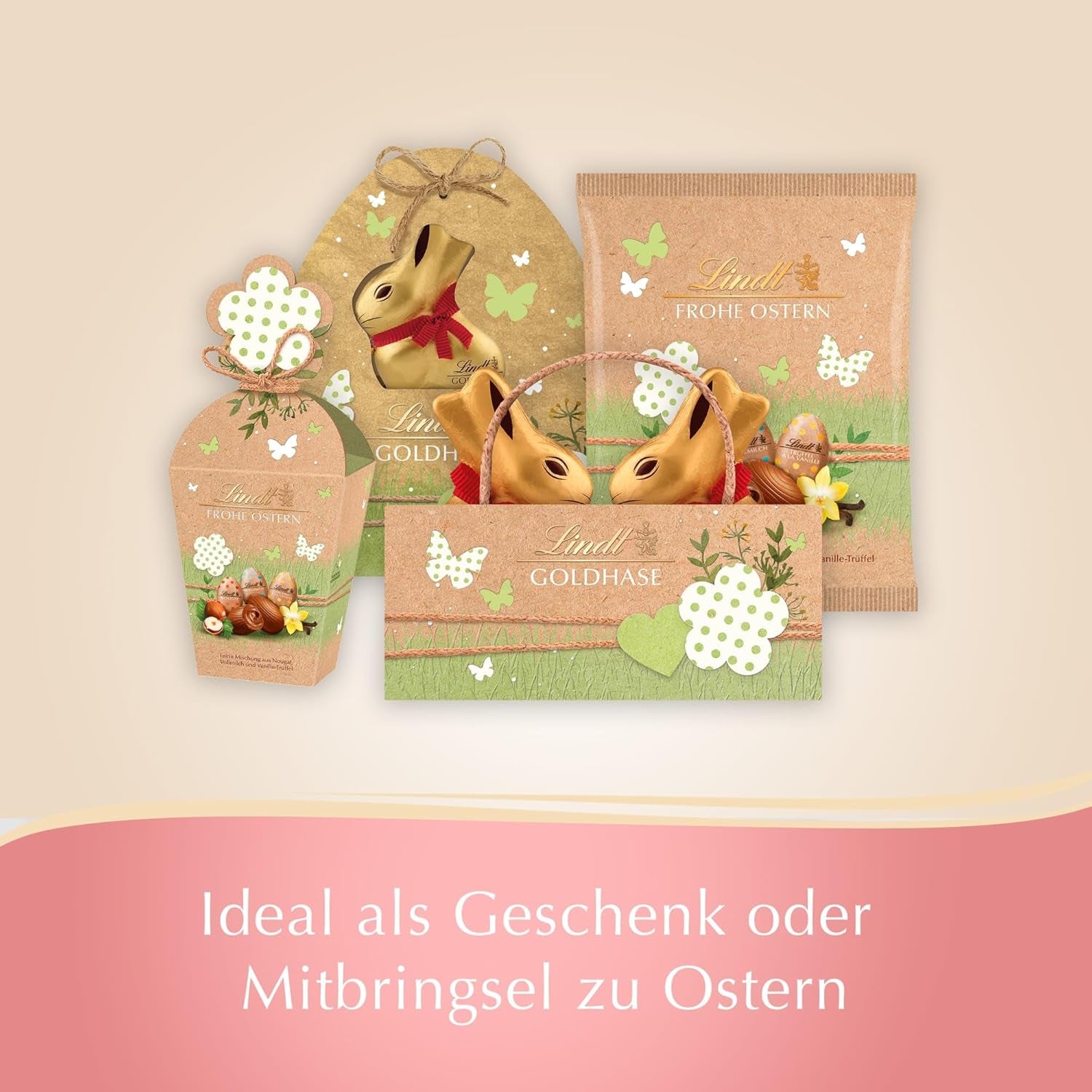Lindt-Schokolade | Mini-Eier Nature Edition | 170g | Feine Mischung aus Mini-Eiern mit Nougat, Milchschokolade und Vanille-Trüffeln | Osterschokolade | Osterschokolade perfekt zum Teilen und Genießen