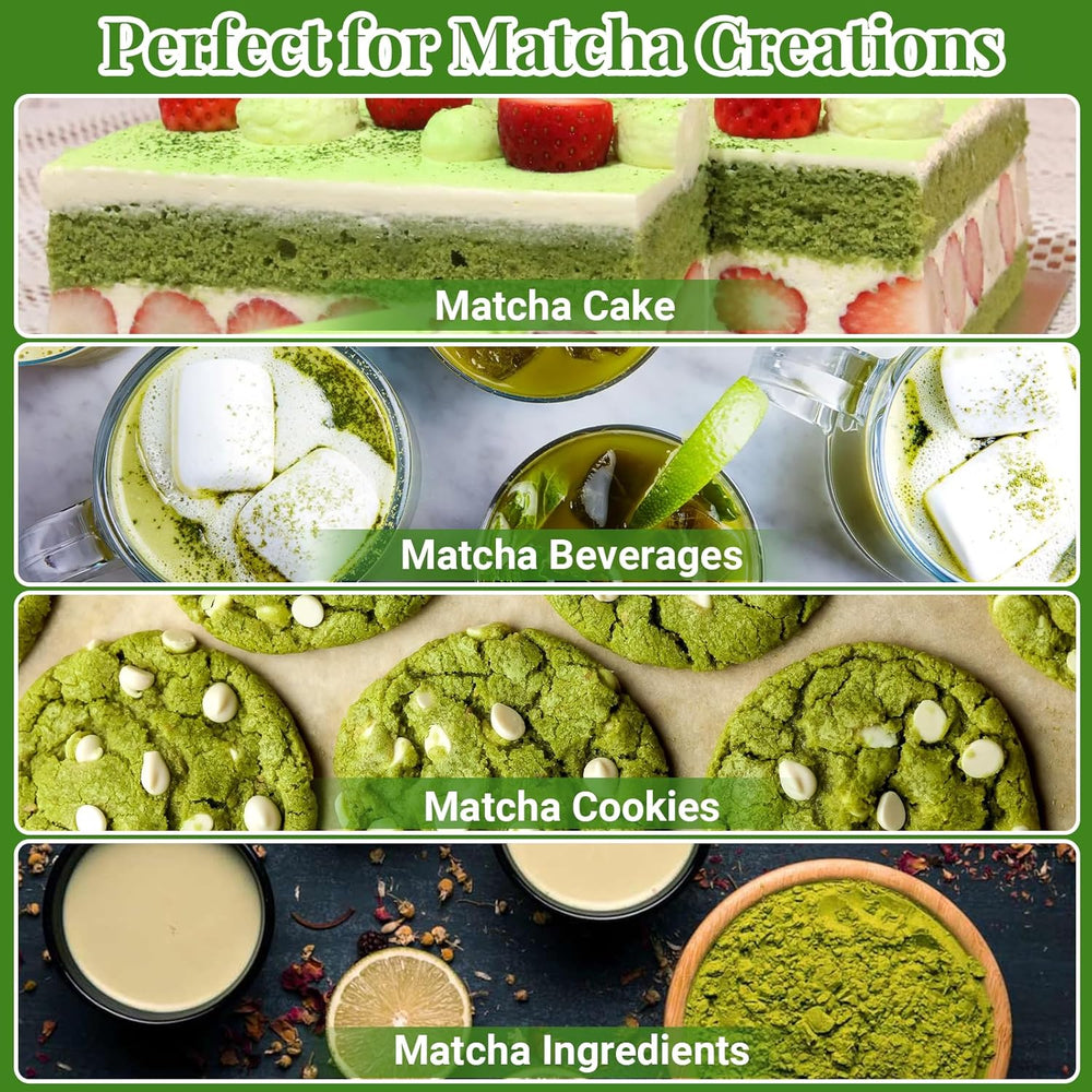 Set Matcha Alyvisun, Set de Ceai Matcha cu 5 Piese cu Tel Matcha și Suport pentru Tel Matcha, Linguriță, Lingură de Ceai, Set Tel Matcha pentru Iubitorii de Matcha, Ideal pentru Începători și Entuziaști
