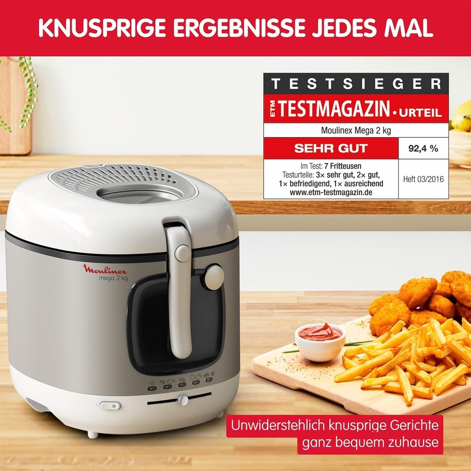 Fritteuse AM4800 Mega 2Kg, Ölfritteuse, Geruchsfilter, 1800 W Haushaltsgeräte Naty Shop
