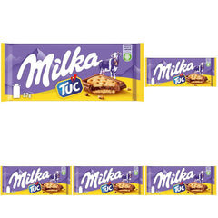 TUC Kekse 1 x 87g | Alpenmilchschokolade | mit Mini-Salzcrackern | Schokolade aus 100 % Alpenmilch | Schokoriegel (5er Pack)